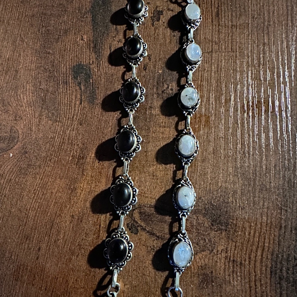 Moonstone and amethyst bracelets ( set of 2 bracelets)